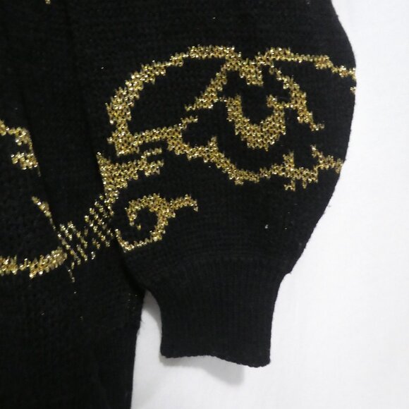 Made In Korea | size 42 | Black Sweater With Gold Front and Back Design | GUC - Picture 14 of 14
